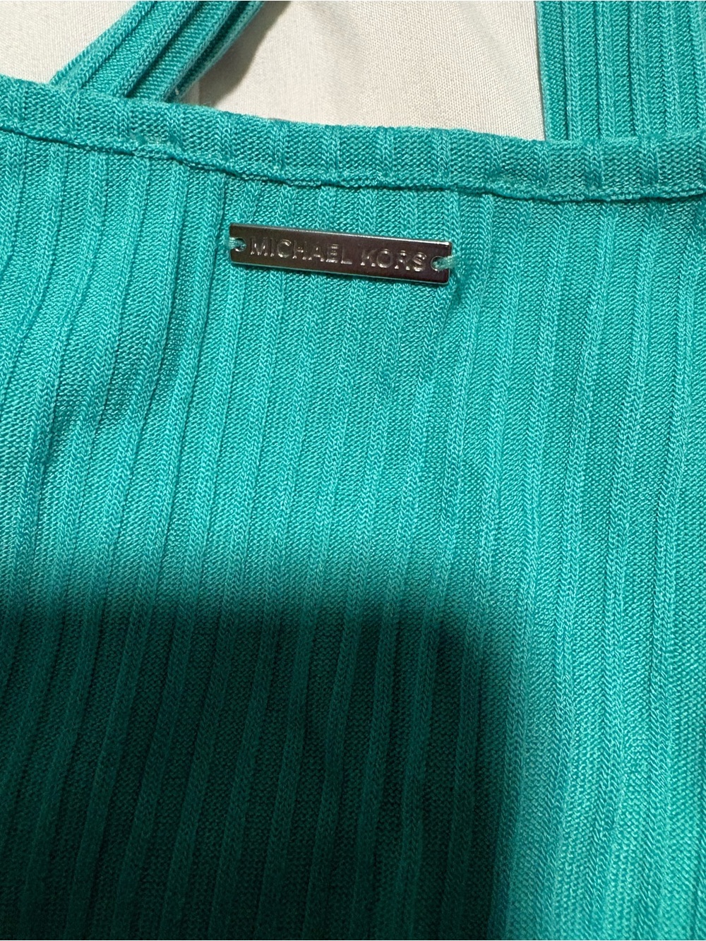 MICHAEL Michael Kors Teal Belted Sleeveless Midi Dress - Picture 7 of 8